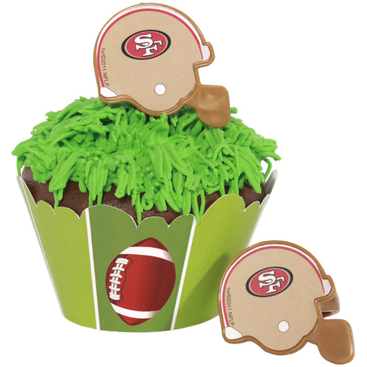 San Francisco NFL Party Cupcake and Favor Rings, decor, set of 24