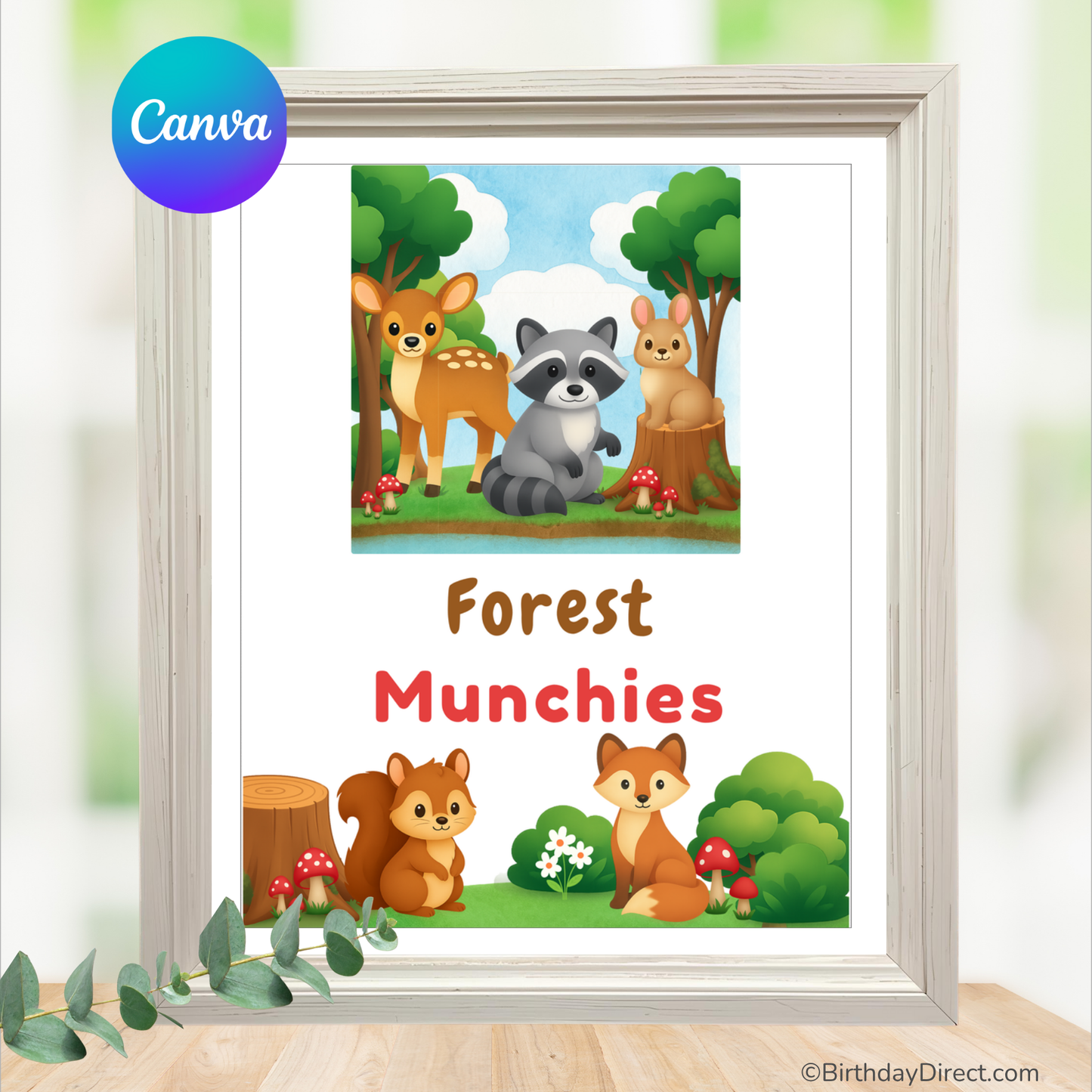 Forest Friends Sign 8x10 Editable Printable