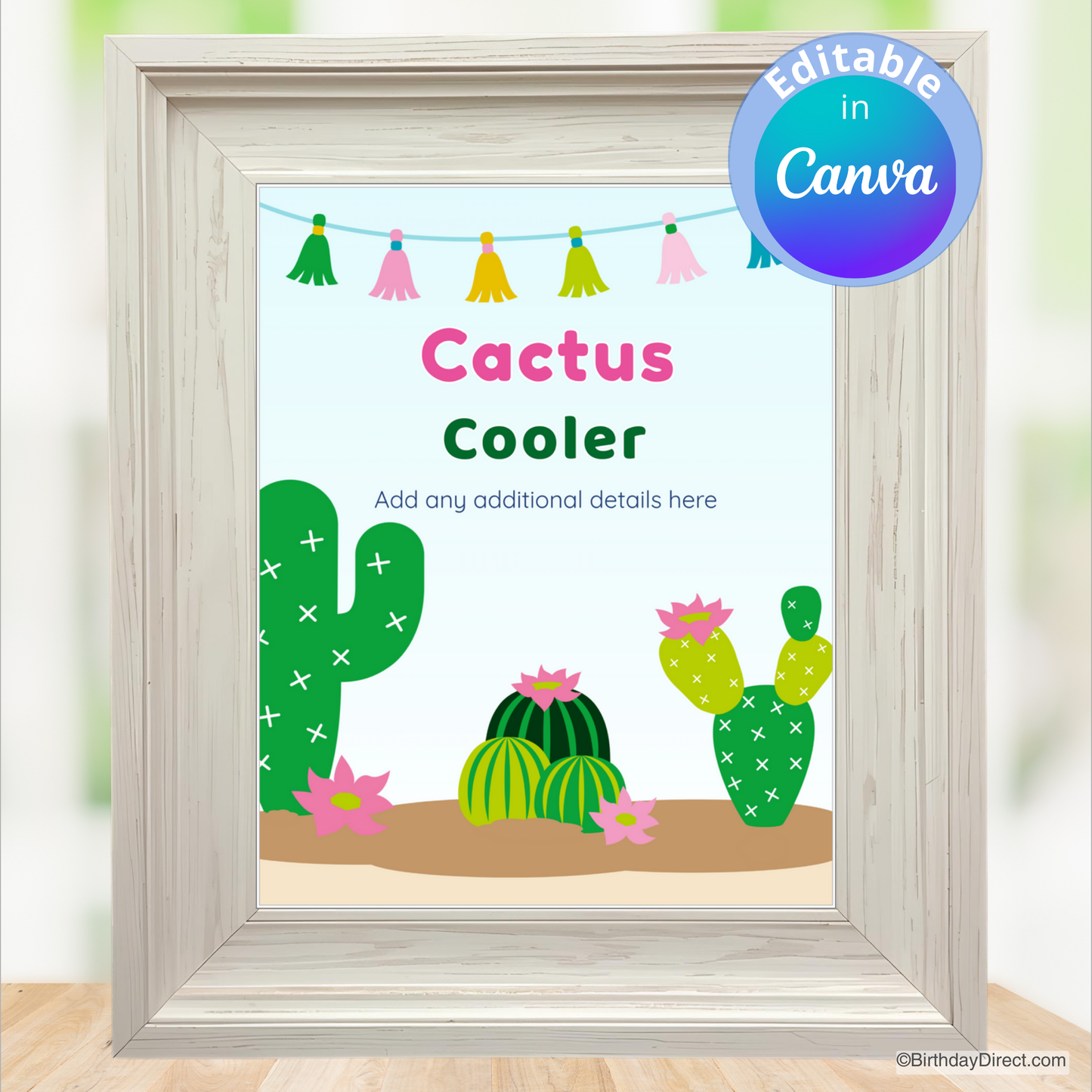 Little Cactus Sign 8x10 Editable Printable