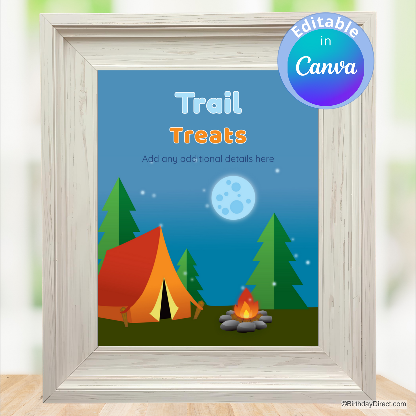 Little Camp Out Sign 8x10 Editable Printable