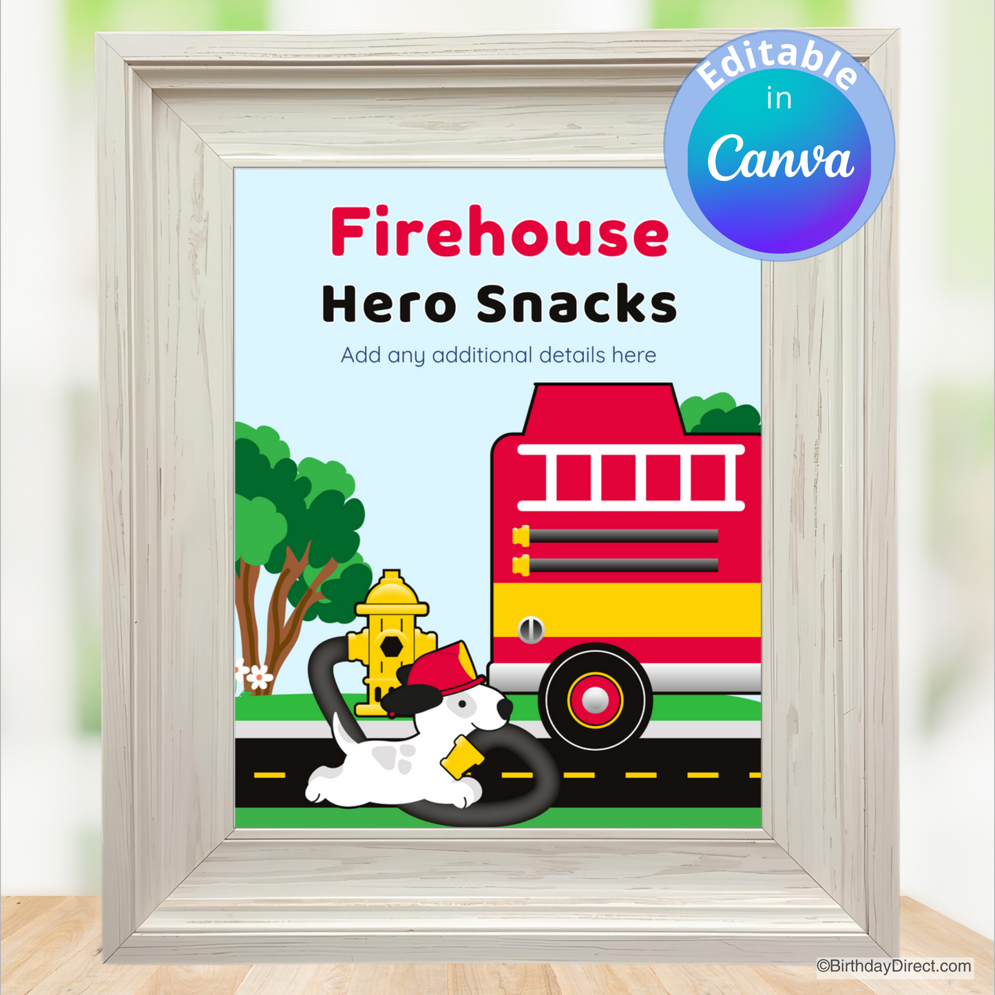 Little Firefighter Sign 8x10 Editable Printable