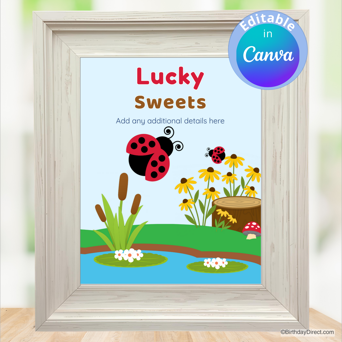 Little Ladybug Sign 8x10 Editable Printable