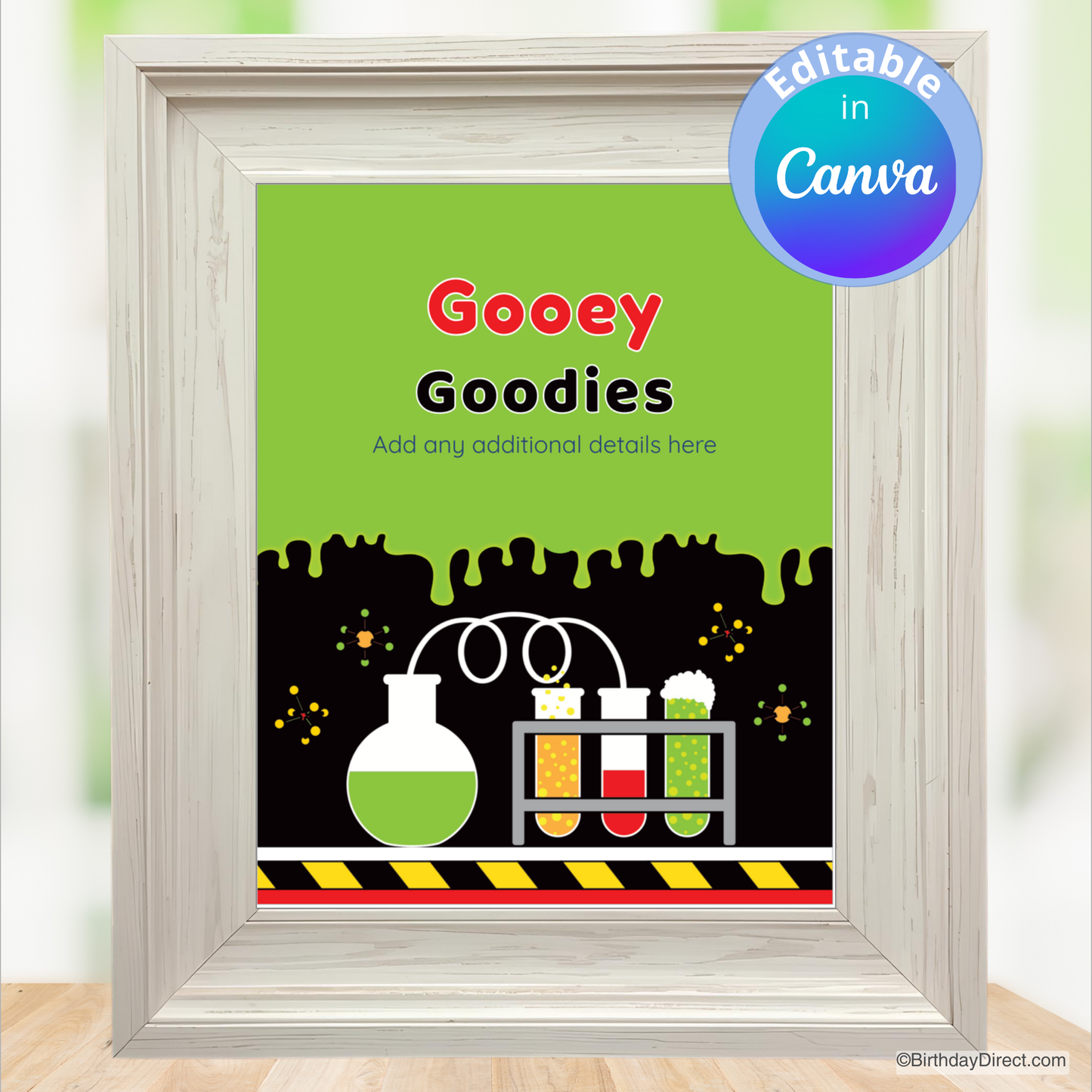 Little Slime Scientist Sign 8x10 Editable Printable