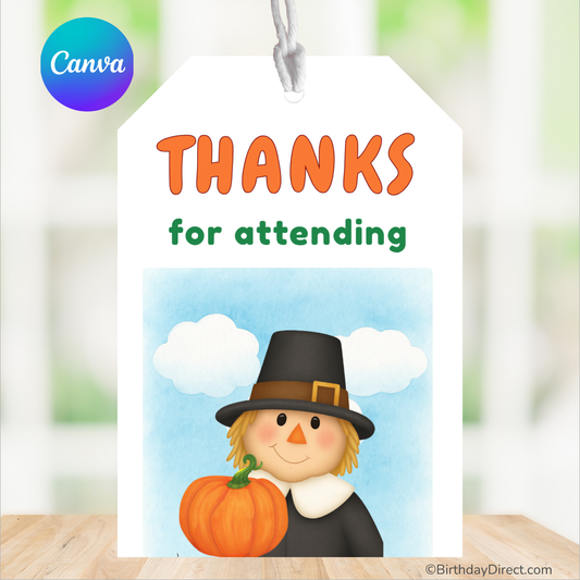 Pumpkin Patch Pals Giving Thanks Favor Tags – Printable Gift Tags PDF