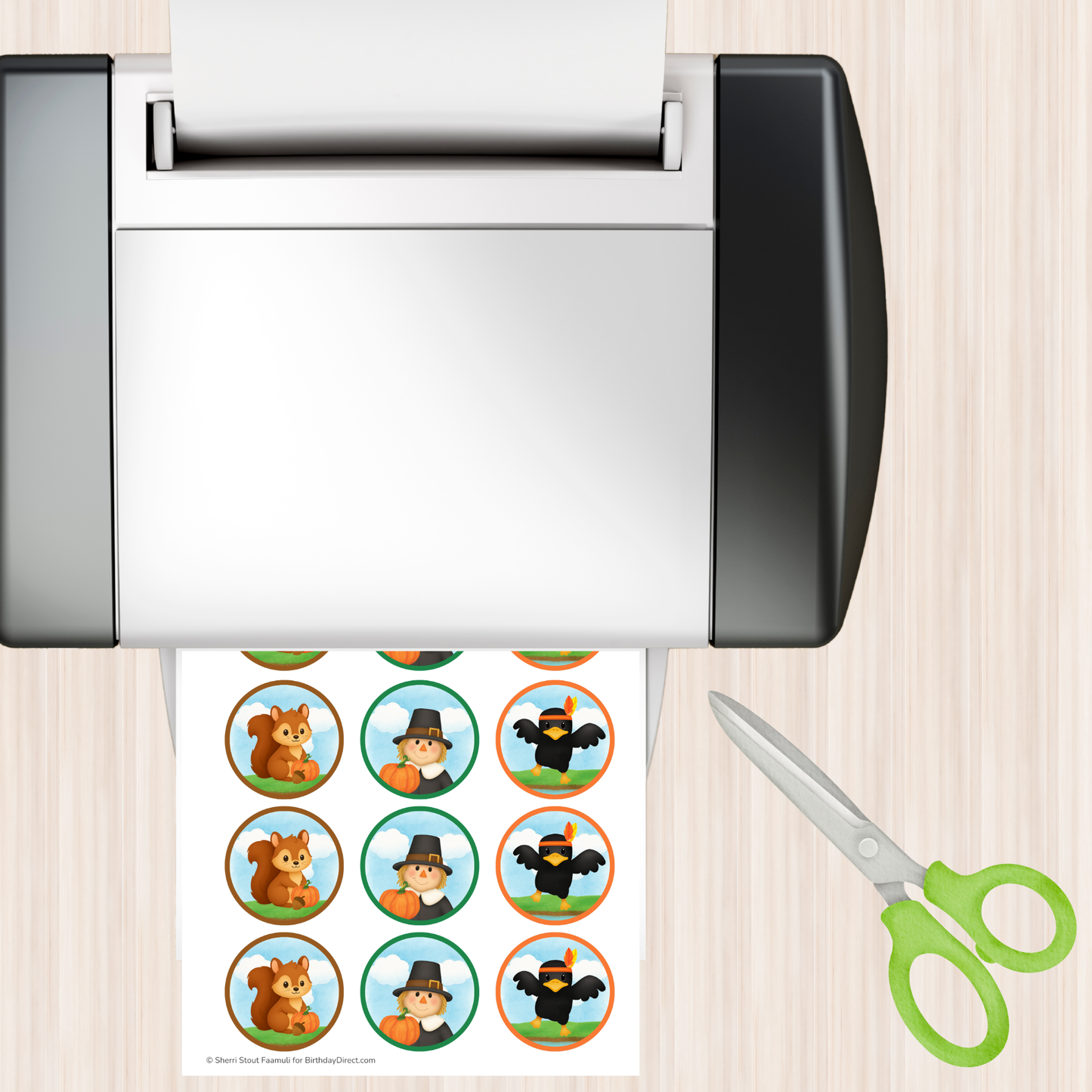 Pumpkin Patch Pals Giving Thanks Cupcake Toppers – 2" Party Circles Printable PDF