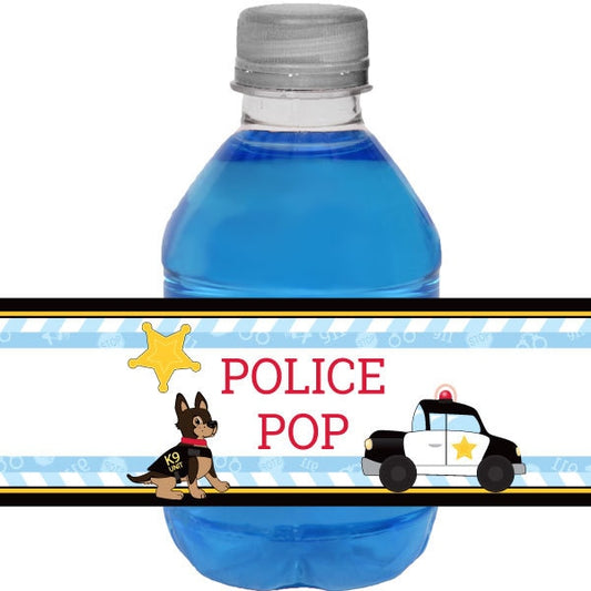 Birthday Direct's Police Party Water Bottle Labels