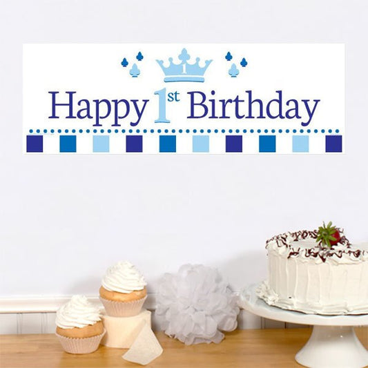 Little Prince 1st Birthday Tiny Banner, 8.5x11 Printable PDF Digital Download by Birthday Direct
