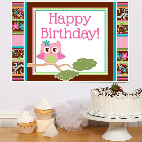 Owl Hippie Chick Birthday Sign, 8.5x11 Printable PDF Digital Download by Birthday Direct
