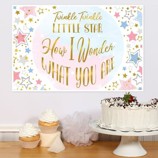 Twinkle Little Star Gender Reveal Sign, 8.5x11 Printable PDF Digital Download by Birthday Direct