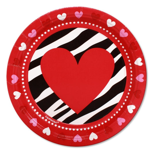 Valentine Peace and Love Dessert Plates, 7 inch, 8 count