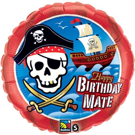 Pirate Fun Birthday Mate Foil Balloon, 18 inch, each