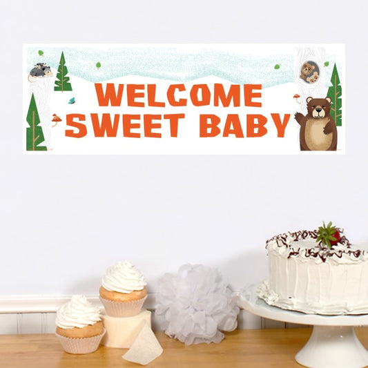 Wild Woodland Baby Shower Tiny Banner, 8.5x11 Printable PDF Digital Download by Birthday Direct