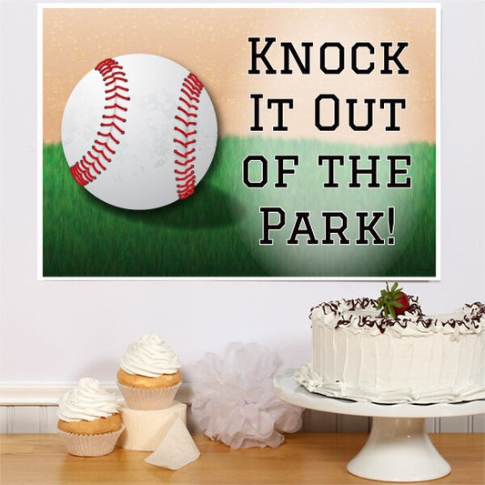 Baseball Party Sign, 8.5x11 Printable PDF Digital Download by Birthday Direct