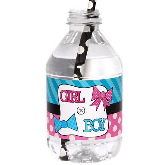 Birthday Direct's Bow or Bowtie Gender Reveal Water Bottle Labels