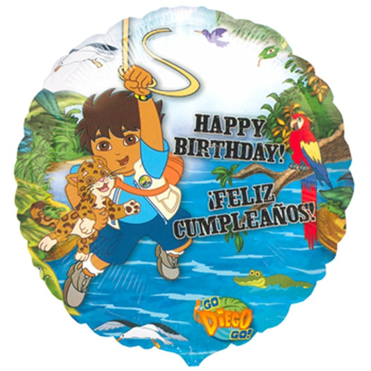 Go, Diego, Go! Party Happy Birthday Foil Balloon, 18 inch, each