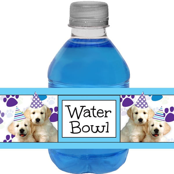 Birthday Direct's Golden Puppy Party Water Bottle Labels