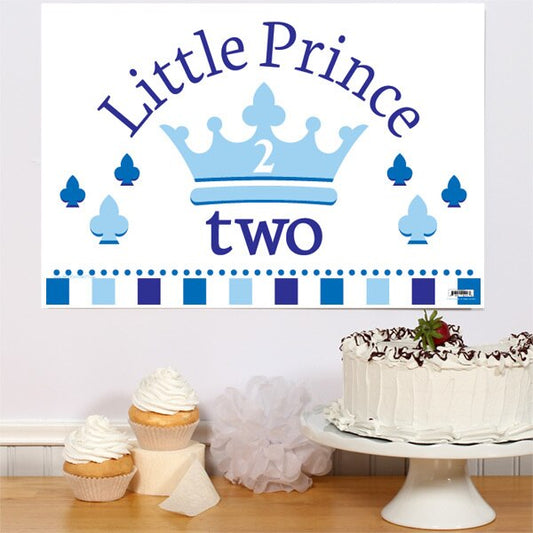 Little Prince 2nd Birthday Sign, 8.5x11 Printable PDF Digital Download by Birthday Direct