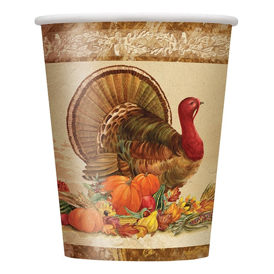 Thanksgiving Turkey Cups, 9 oz, 8 ct