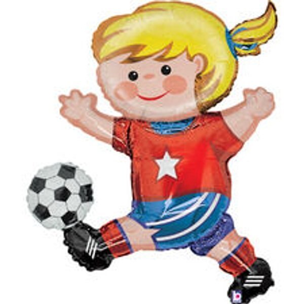 Soccer Party Girl Large Foil Balloon, 45 inch, each