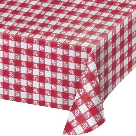 Classic Red and White Gingham Table cover, 54 x 108 inch