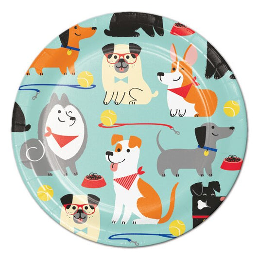 Doggy Party Dessert Plates, 7 inch, 8 count