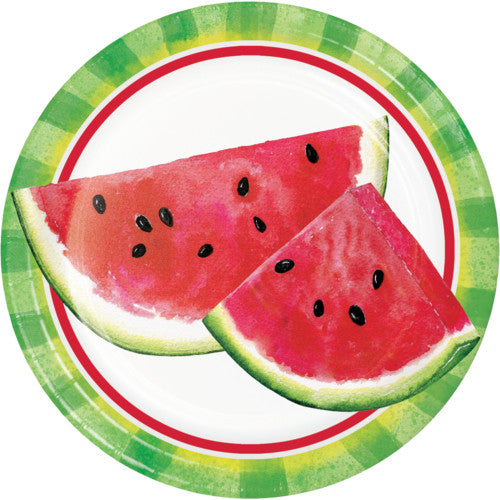 Watermelon Slices Dessert Plates, 7 inch, 8 count