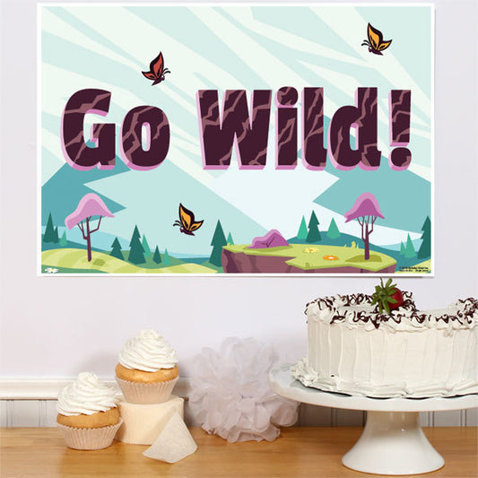 Wild Adventure Party Sign, 8.5x11 Printable PDF Digital Download by Birthday Direct
