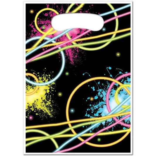 Glow Party Treat Bags, 6.5 x 9 inch, 8 count