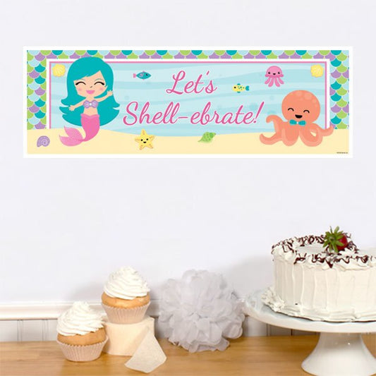 Little Mermaid Party Tiny Banner, 8.5x11 Printable PDF Digital Download by Birthday Direct