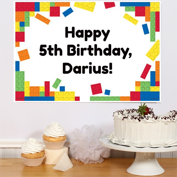 Building Blocks Party Sign, Editable Digital Template by Birthday Direct – BirthdayDirect for Happy Birthday Printable Sign 8x10 Free