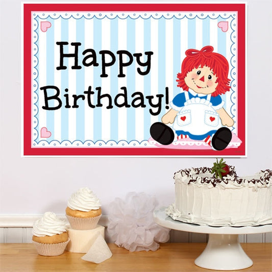 Raggedy Ann Birthday Sign, 8.5x11 Printable PDF Digital Download by Birthday Direct