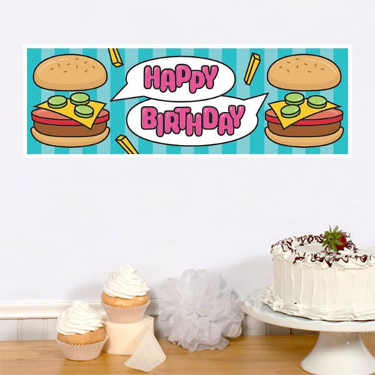 Junk Food Birthday Tiny Banner, 8.5x11 Printable PDF Digital Download by Birthday Direct