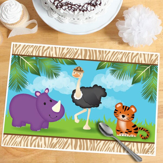 Jungle Animals Party Placemat, 8.5x11 Printable PDF Digital Download by Birthday Direct