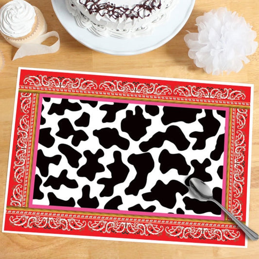 Cowpoke Girl Party Placemat, 8.5x11 Printable PDF Digital Download by Birthday Direct