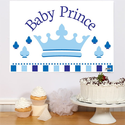 Little Prince Baby Shower Sign, 8.5x11 Printable PDF Digital Download by Birthday Direct
