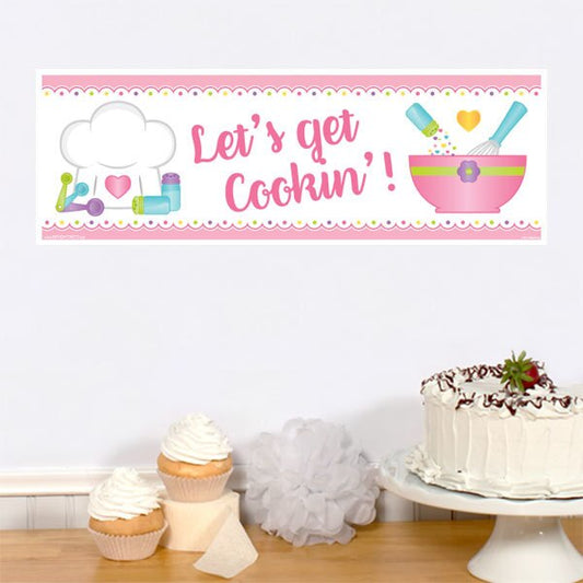 Cooking Party Tiny Banner, 8.5x11 Printable PDF Digital Download by Birthday Direct