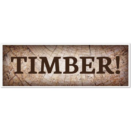 Cut Timber Party Tiny Banner, 8.5x11 Printable PDF Digital Download by Birthday Direct