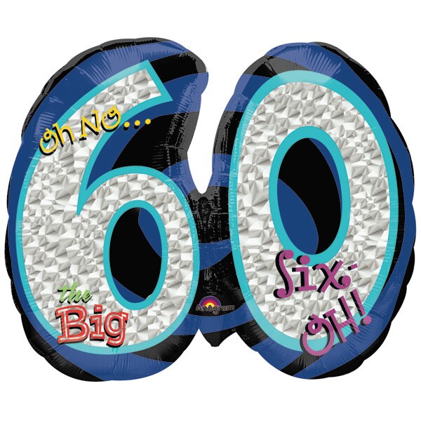 Oh No 60 SuperShape Foil Balloon, 21 x 26 inch, each