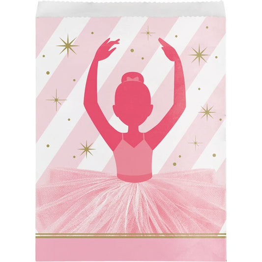 Ballet Twinkle Toes Paper Treat Bags, 6.5 x 9 inch, set of 10