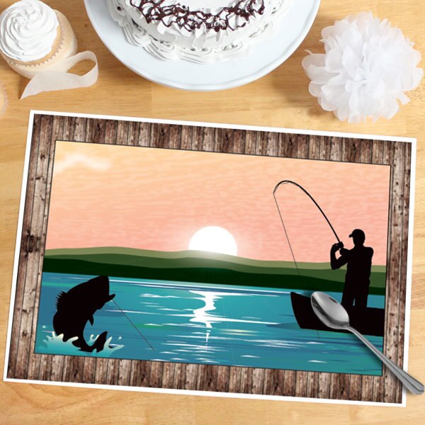 Bass Fishing Party Placemat, 8.5x11 Printable PDF Digital Download by Birthday Direct