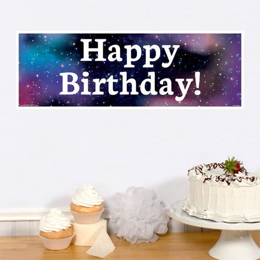 Galaxy Birthday Tiny Banner, 8.5x11 Printable PDF Digital Download by Birthday Direct