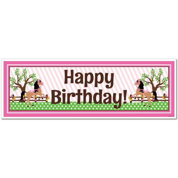 Playful Pony Birthday Tiny Banner, 8.5x11 Printable PDF Digital Download by Birthday Direct