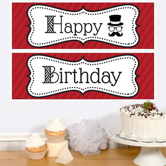 Birthday Direct's Mustache Birthday Two Piece Banners