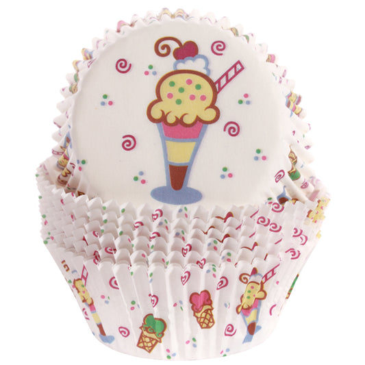 Cupcake Standard Size Greaseproof Paper Baking Cup Ice Cream Sundae, set of 16