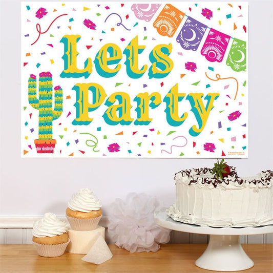 Mexican Fiesta Party Sign, 8.5x11 Printable PDF Digital Download by Birthday Direct