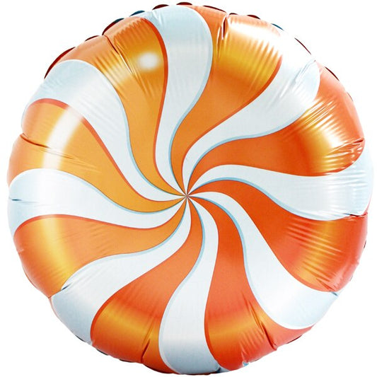 Orange Candy Swirl Foil Balloon, 18 inch, each