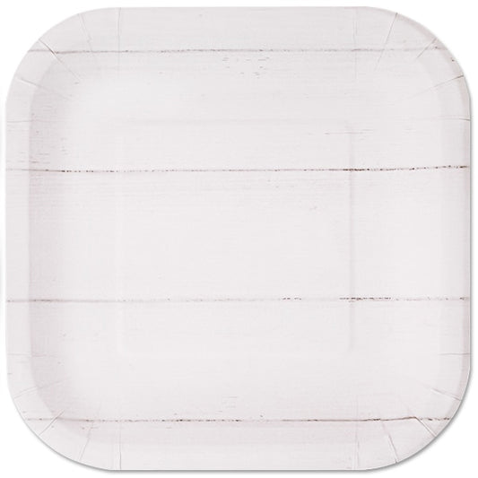 White Shiplap Dinner Plates, 9 inch, 8 count