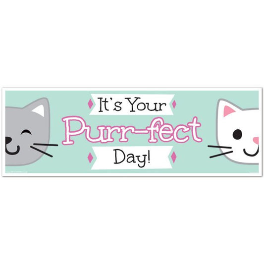 Little Cat Party Tiny Banner, 8.5x11 Printable PDF Digital Download by Birthday Direct