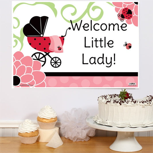 Little Ladybug Baby Shower Sign, 8.5x11 Printable PDF Digital Download by Birthday Direct