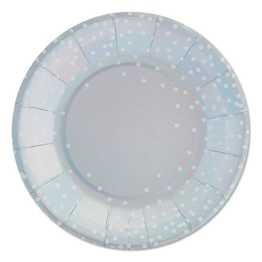 Iridescent Polka Dot Dessert Plates, 7 inch, 8 count